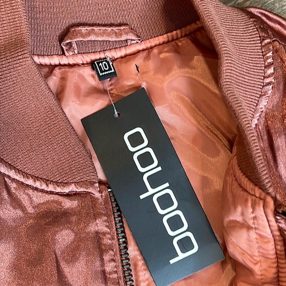 BOOHOO LYDIA SILKY MA1 BOMBER JACKET **NWT** - Picture 11 of 12